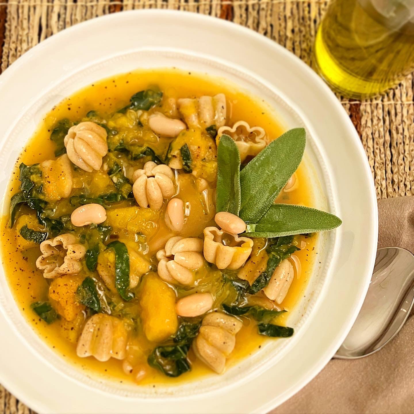 Heirloom Wheat Zucca with Butternut Squash, Kale and Cannellini Beans