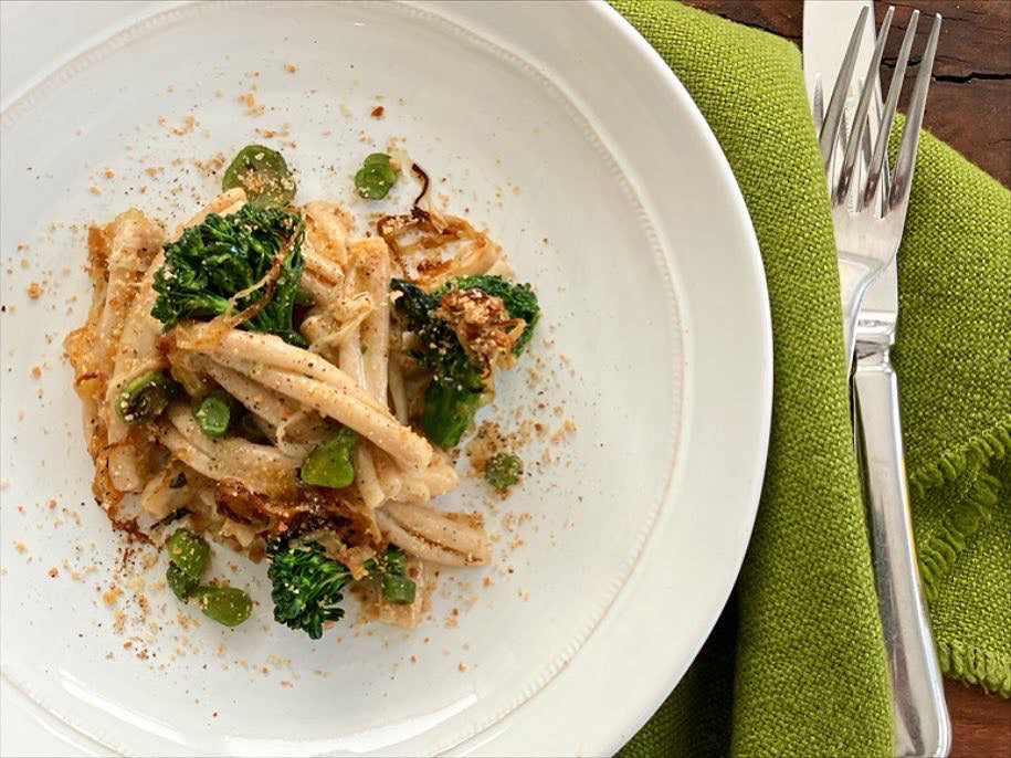 Heirloom Wheat Casarecce with Sauteed Rapini, Aglio, Olio e Pepperoncini