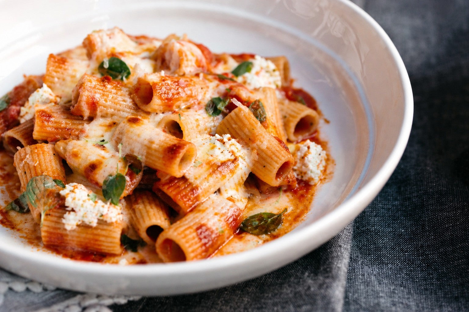 Ready to Bake Rigatoni with Pomodoro Sauce and Mozzarella July 28th and 29th